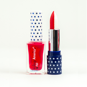 Sister Set: "Star Spangled Independence" (Red/White Lipstick + Red Nail Polish)