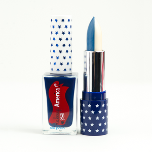 Sister Set: "Lady Liberty Stands United"  Split Blue/White Lipstick + Navy Nail Polish)